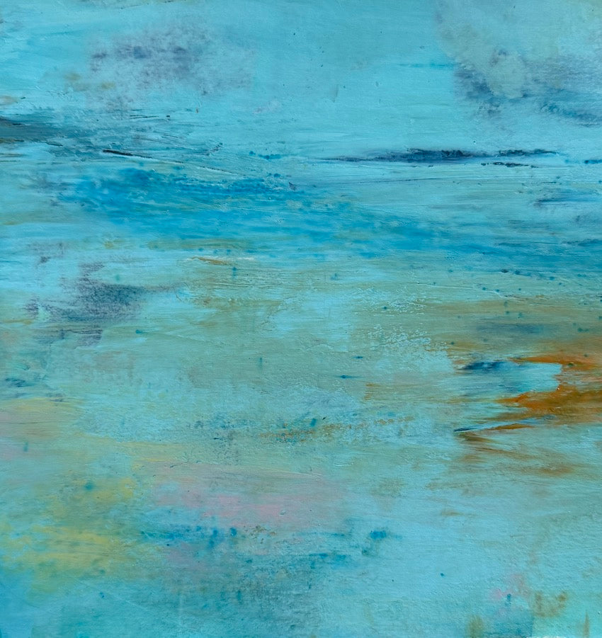 abstract seascape in blues and torquoises