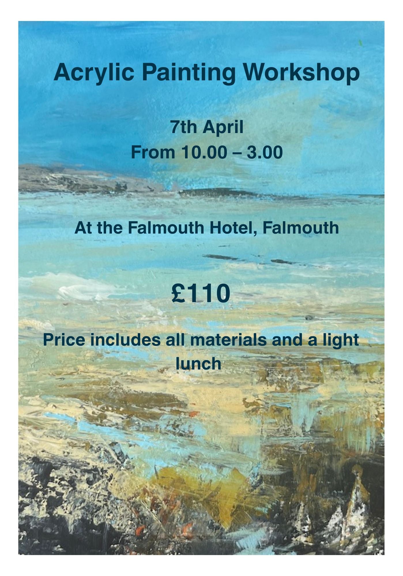 acrylic painting workshop in seaside hotel