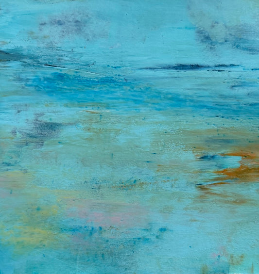 abstract seascape in blues and torquoises