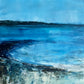 blue winter light on coast in Scillies by artist Maggie Cochran