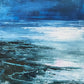 seascape, oil and cold wax, low tide, soothing waters by artist Maggie Cochran