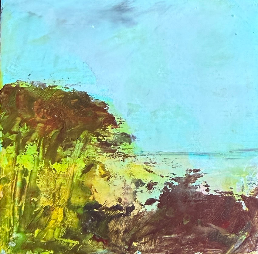 turquoise sky and water